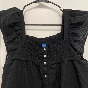 Brand New Black Smocked Blouse, Old Navy
